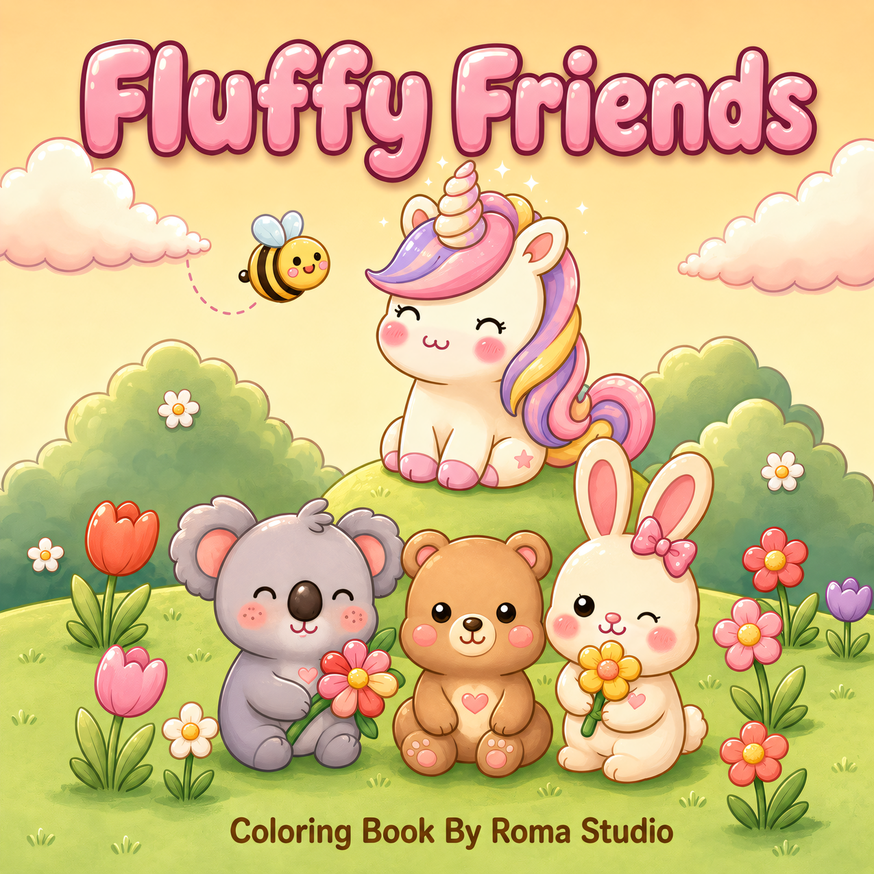 Roma Studio — Fluffy Friends coloring book cover